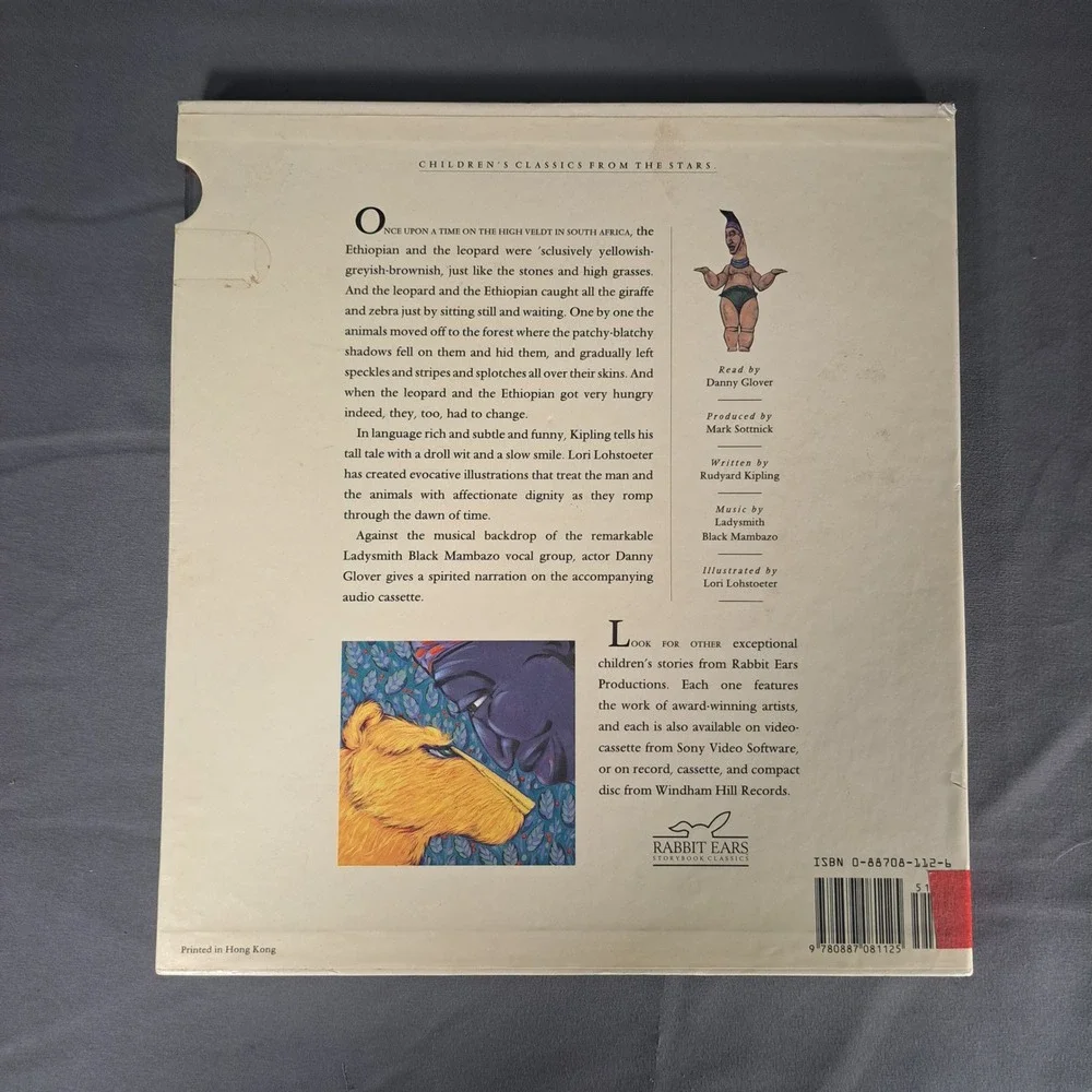 VTG How The Leopard Got His Spots Danny‎ Glover Book Cassette Kipling 1989